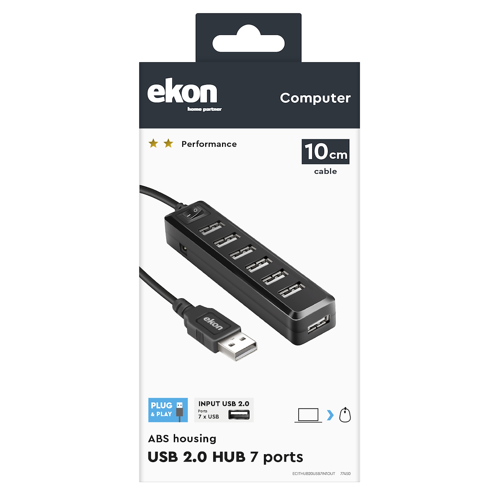 EKON ECITHUB20USB7IN1OUT - USB Multiport-Adapter 7in1