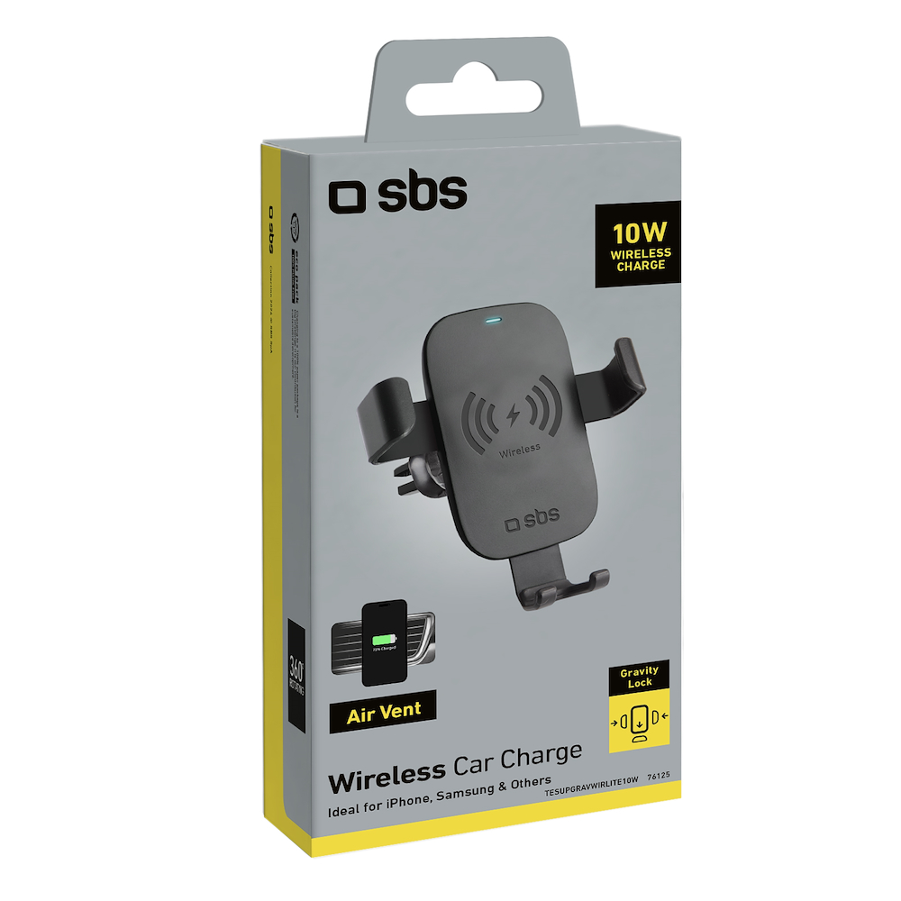 SBS TESUPGRAVWIRLITE10W - Supporto Auto Gravity con Ricarica