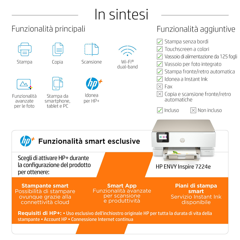 HP 349V2B - Stampante  Envy Inspire 7224e Wifi