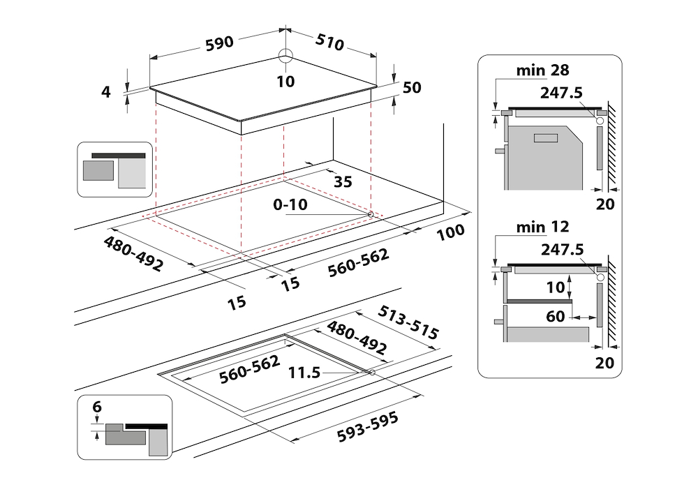 INDESIT IS83Q60NE - Indesit Induktionskochfeld 60 cm