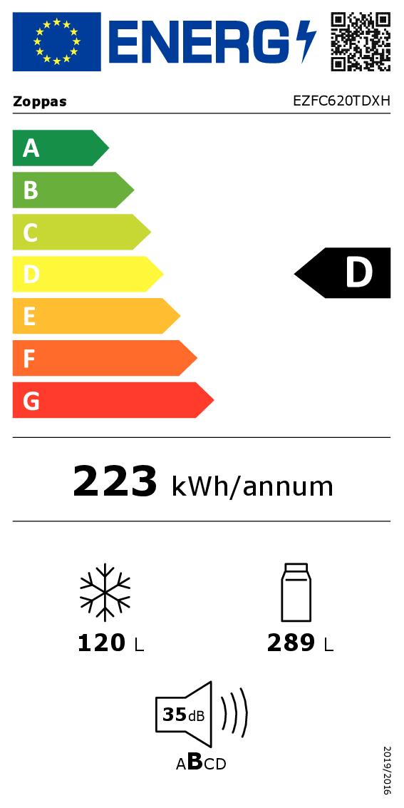 ZOPPAS 34006032 - Frigorifero 409L Acciaio inox ZOPPAS 34006032 - Frigorifero 409L Acciaio inox