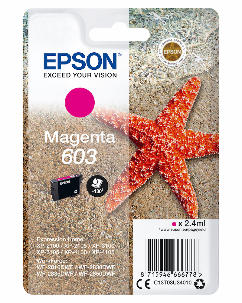 EPSON C13T03U34020 - C13T03U34020 0517619 CART.INK-JET STELLA MARINA 603 MAGENTA