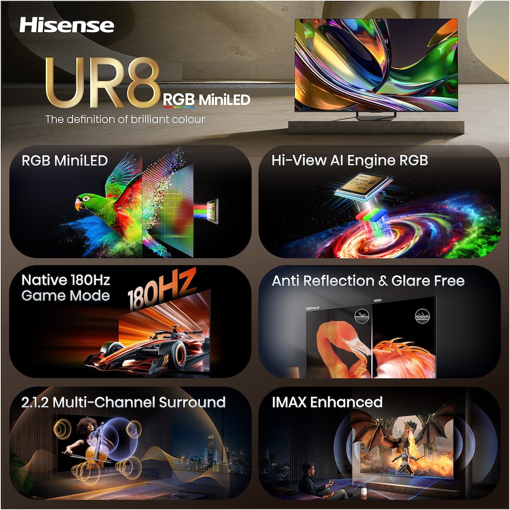 HISENSE 75UR8S - TV RGB MiniLED 75" 4K HD