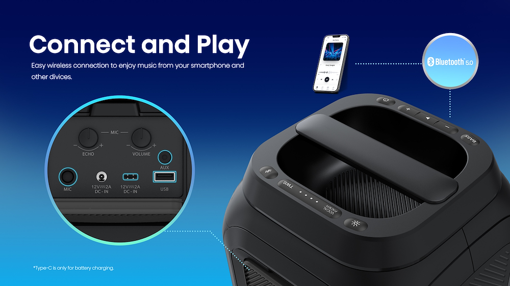 HISENSE Party Rocket - Speaker Bluetooth da festa 160W