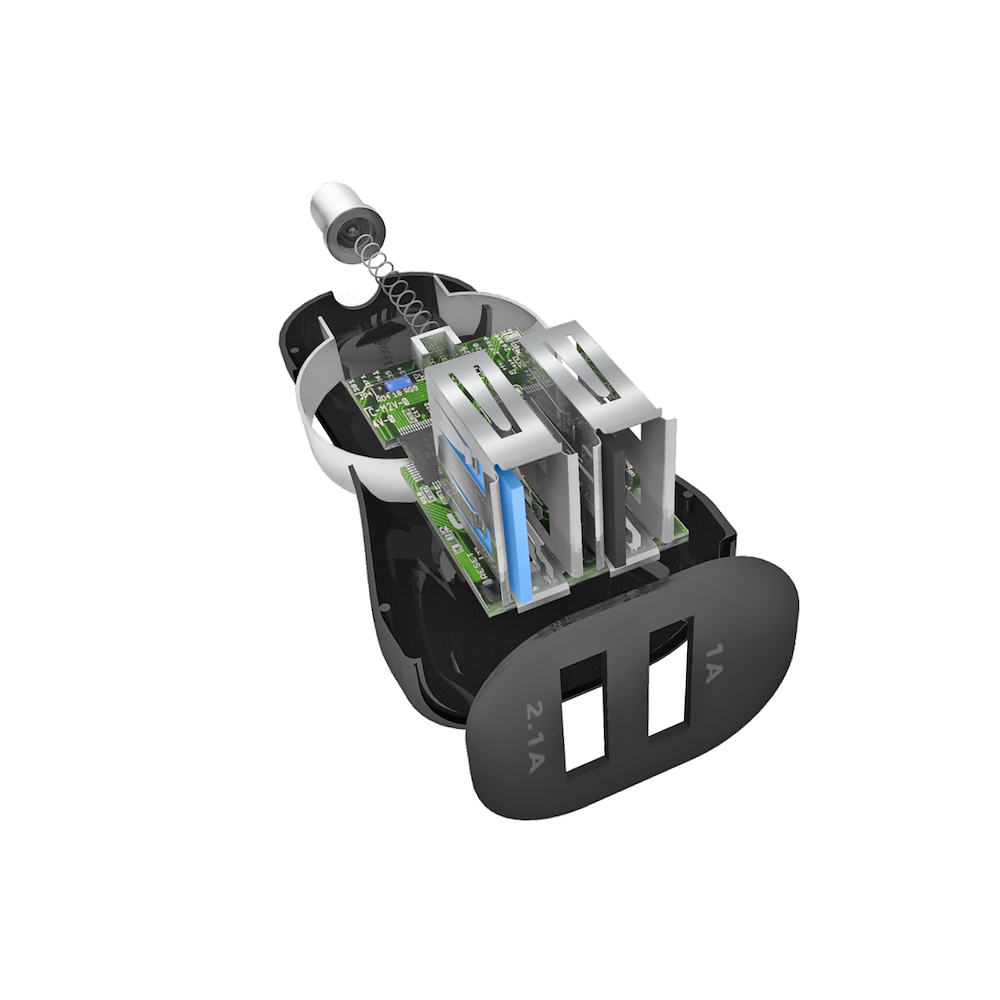 SBS TEKITCRC2U21AUL - 10W Auto Ladegerät mit 2USB und Kabel