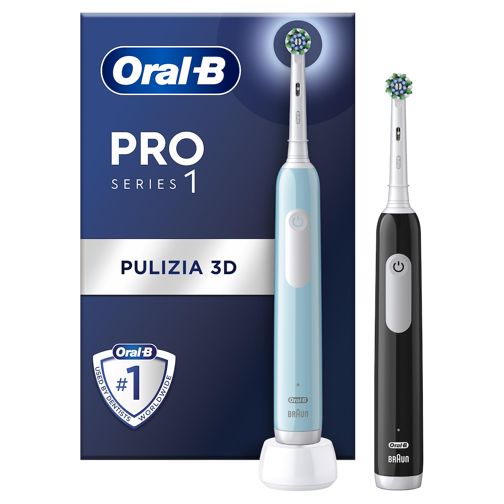 ORAL-B PRO1DUOBLACKBLU - Oral-B Pro 1 Duo Spazzolino Elettrico Nero/Blu