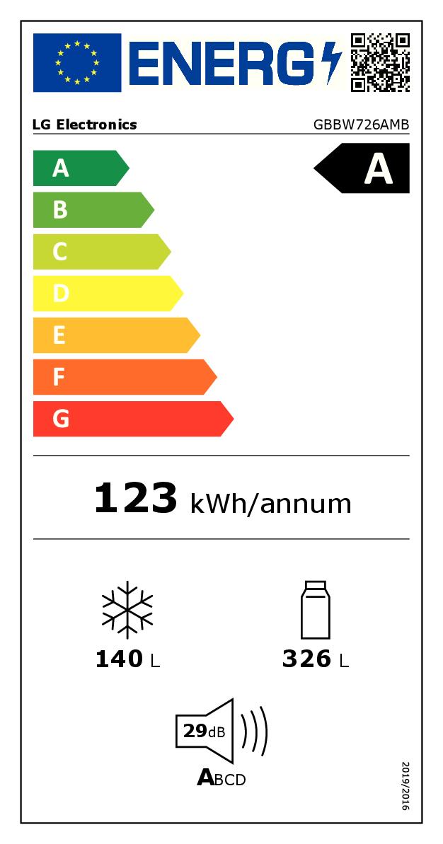 LG GBBW726AMB - Kombinationskühlschrank 465L mit Wi-Fi