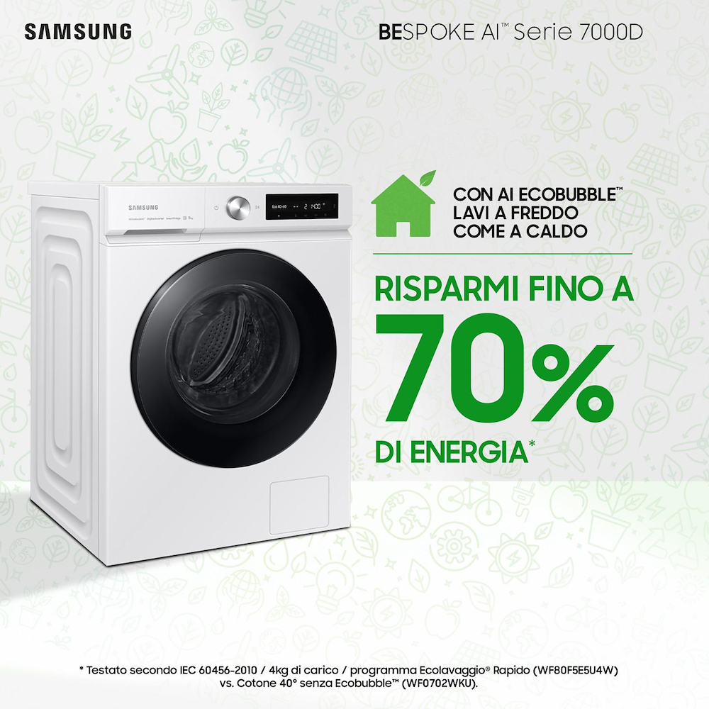 SAMSUNG WW90DB7U34GWU3 - Lavatrice AI 9kg