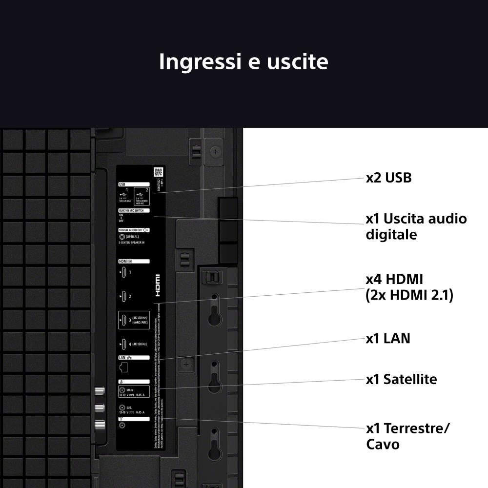 SONY K55XR8M25BP - K55XR8M25BP 0721309 TV QD-OLED 55"UHD 4K DVBT2/S2 SMART GOOGLE TV