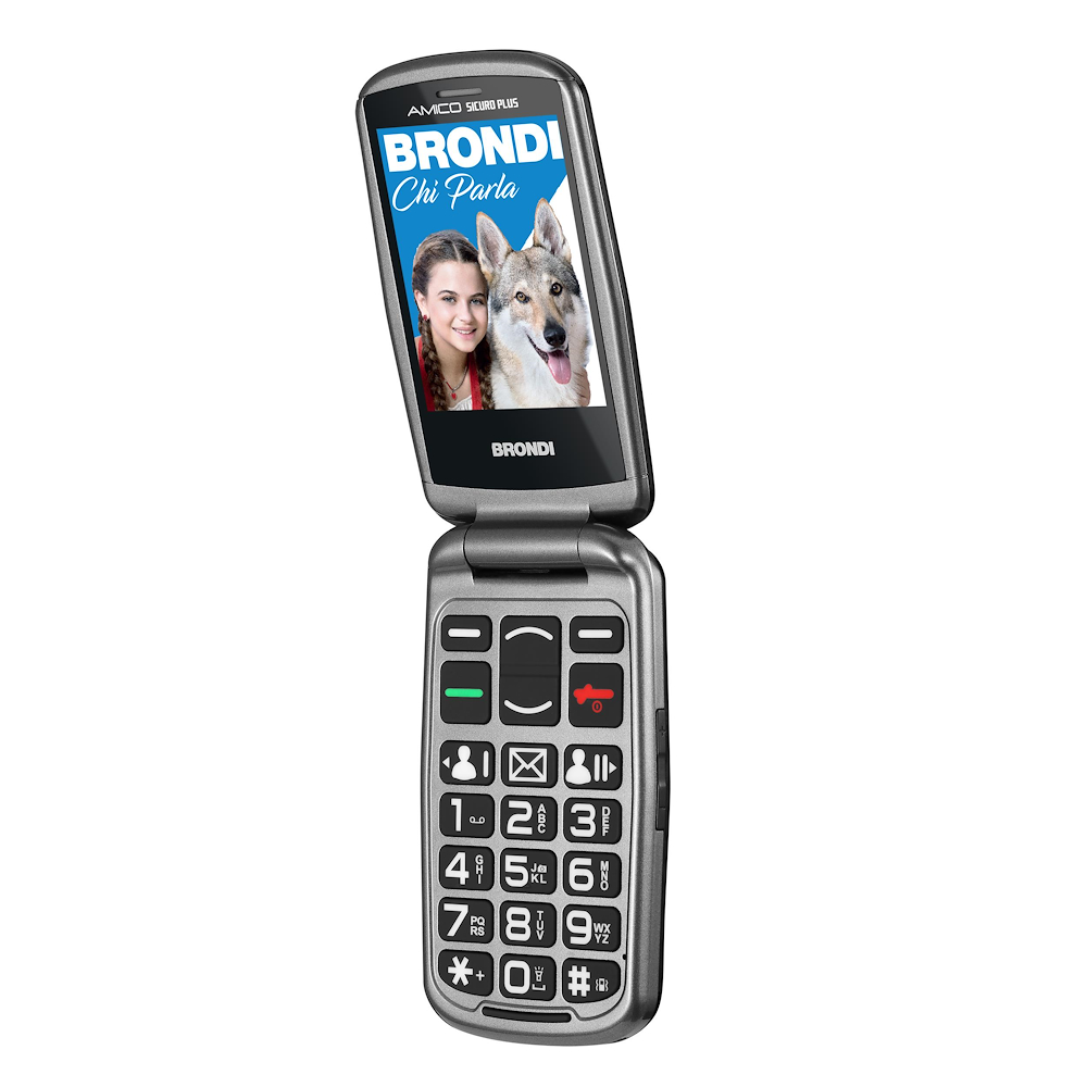 BRONDI AMICOSICUROPLUSNEROMETAL - Telefono sicuro Amico con bracciale SOS