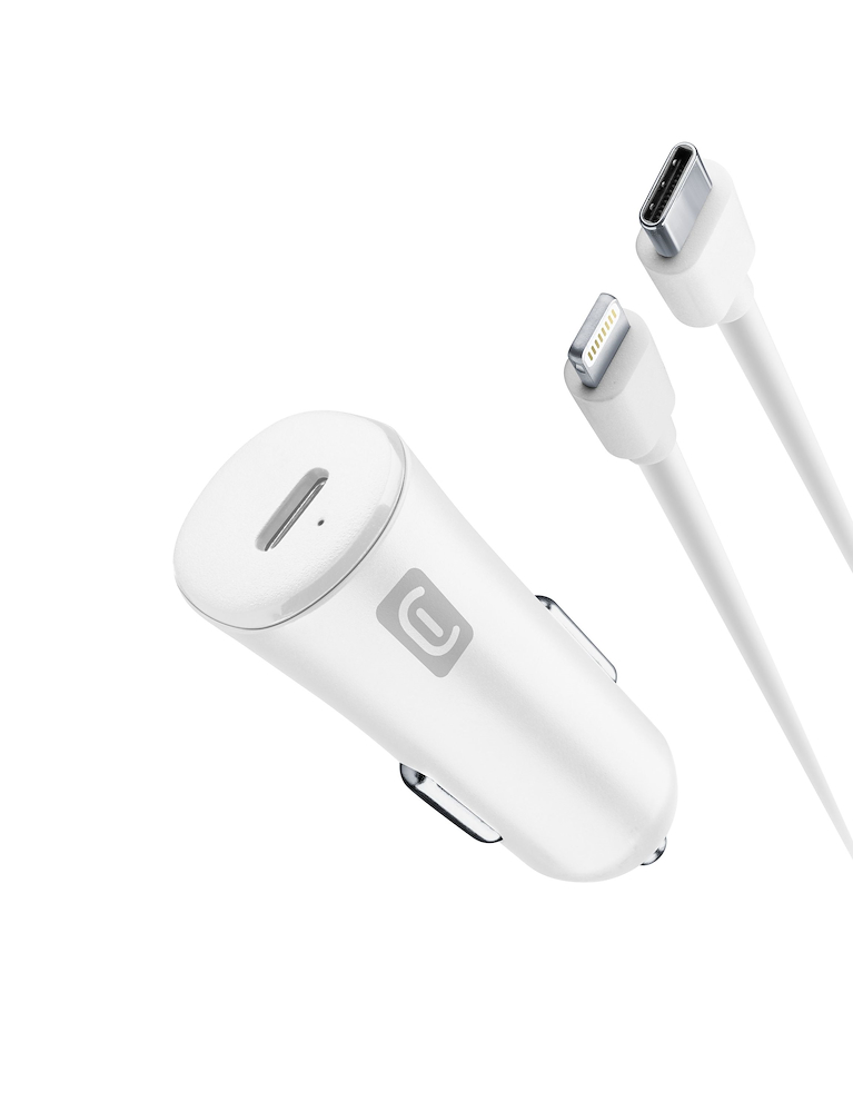 CELLULAR LINE CBRIPHKITC2LMFI20W - Auto-Ladegerät 20W USB-C mit Kabel Weiß