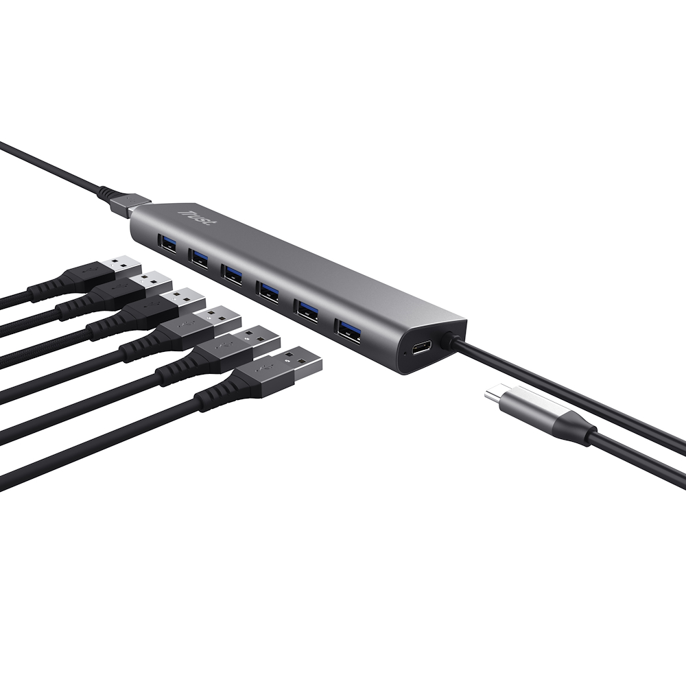 TRUST 24967 - Aluminium USB Hub mit 7 Ports