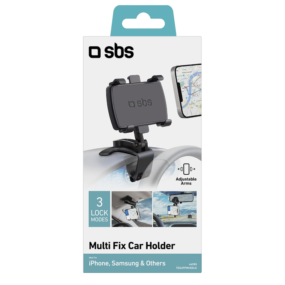 SBS TESUPPWHEELK - Supporto telefono auto universale nero
