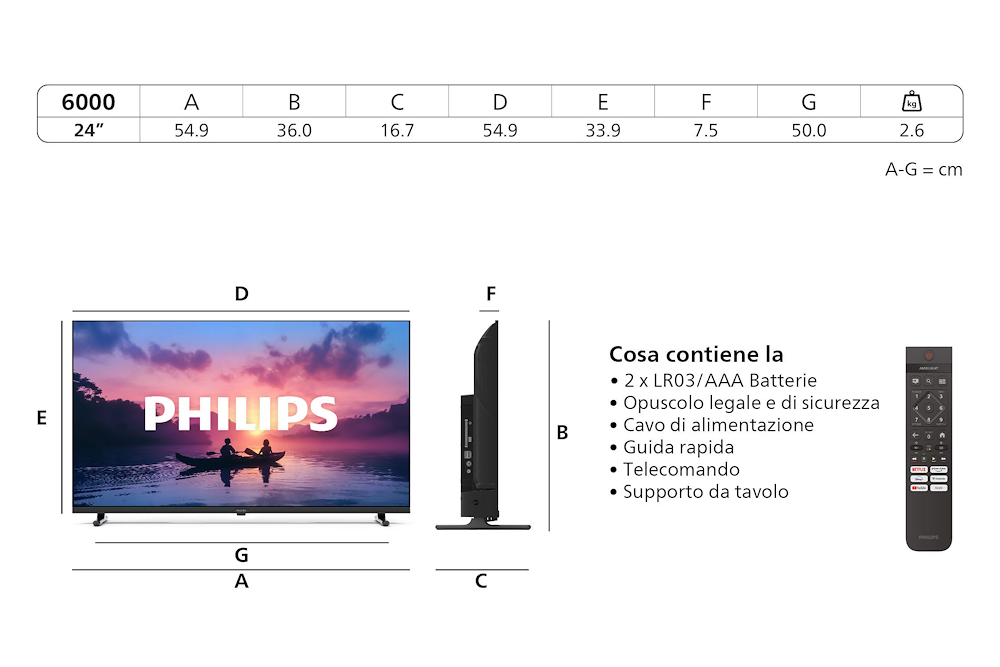 PHILIPS 24PHS6000/12 - 24 Zoll LED Fernseher HD 2K