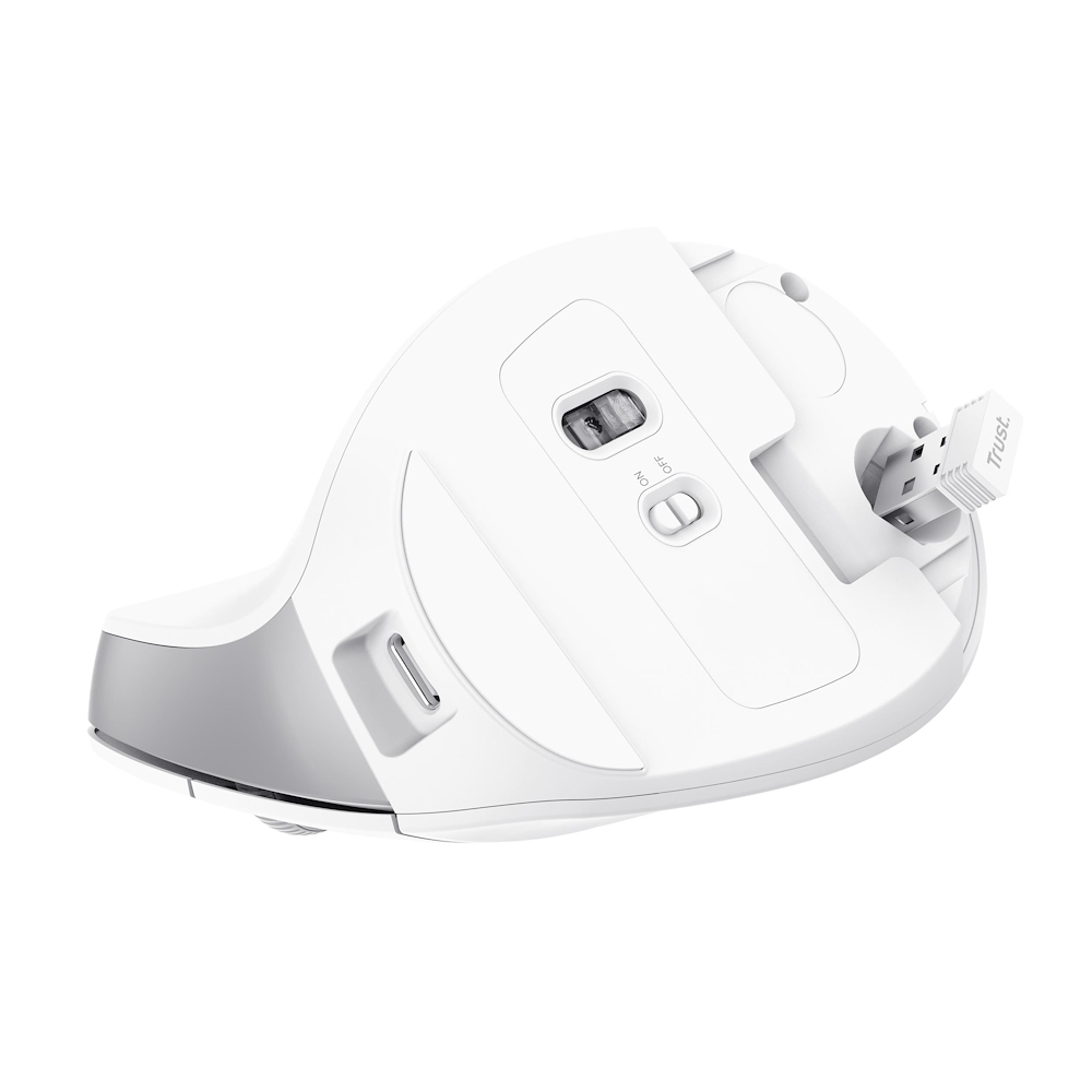 TRUST 25398 - Mouse wireless ergonomico bianco