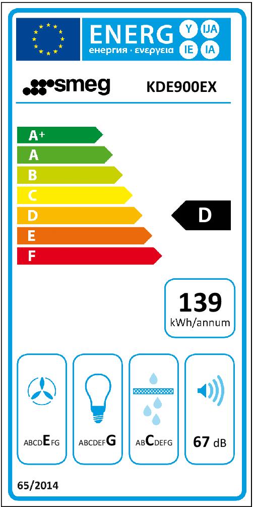 SMEG KDE900EX - KDE900EX 0441807 CAPPA ARREDO PARETE 90CM 3VEL. INOX