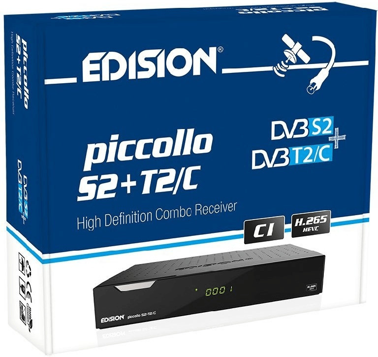 EDISON PICCOLLO - EDISION PICCOLLO S2+T2/C – Full-HD Combo-Receiver mit DVB-S2, DVB-T2/C Tuner und H.265/HEVC-Unterstützung