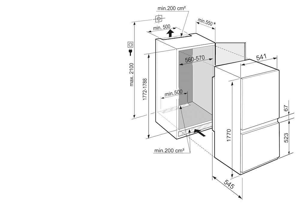 LIEBHERR ICBSD5122 - Kühl-Gefrierkombination mit Glasregalen