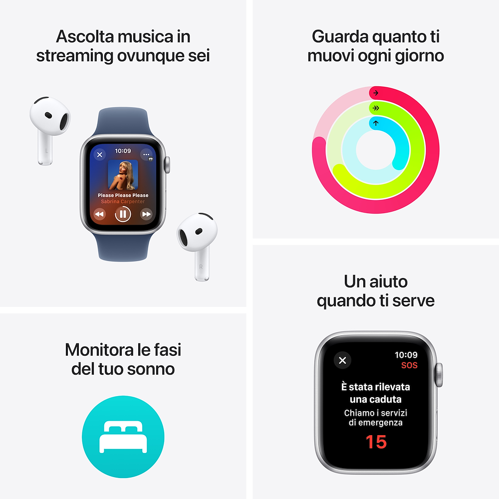 APPLE MXGF3QLA - Apple Watch SE GPS 40mm Silber Denim