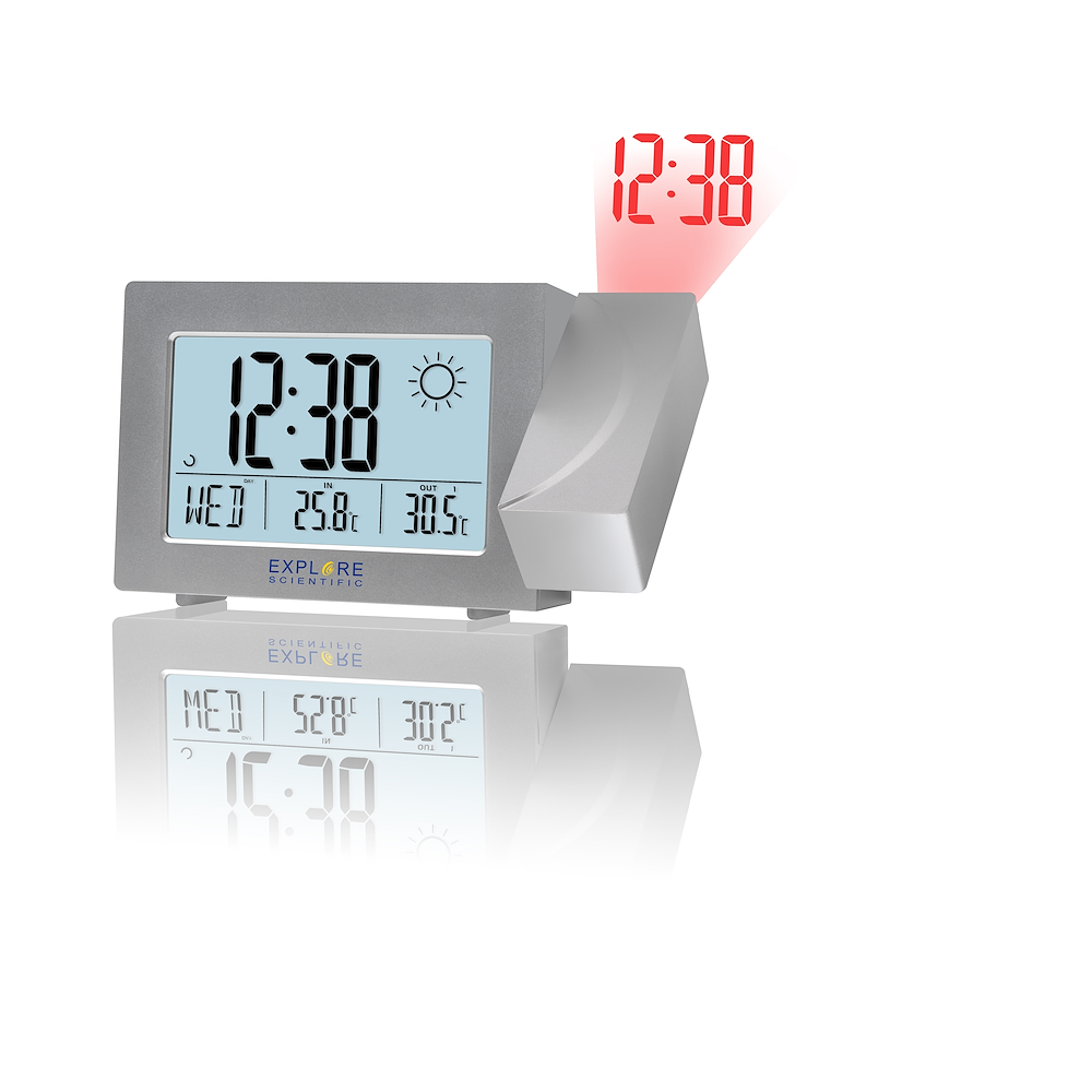 EXPLORE SCIENTIFIC RPW3008SILVER - Wecker mit Projektion und Barometer