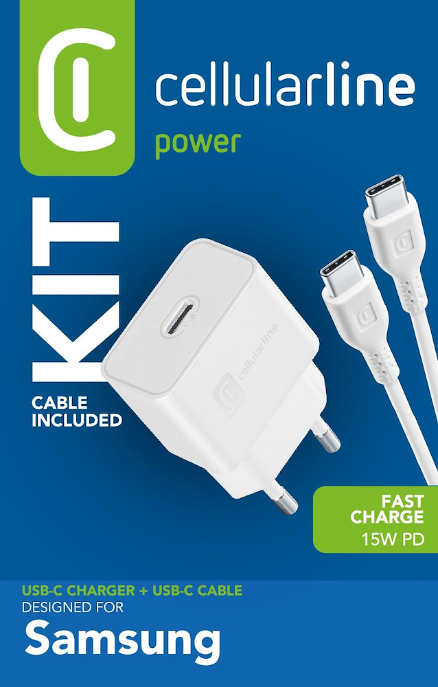 CELLULAR LINE ACHSMKITC2C15WW - USB-C Ladegerät 15W mit Kabel