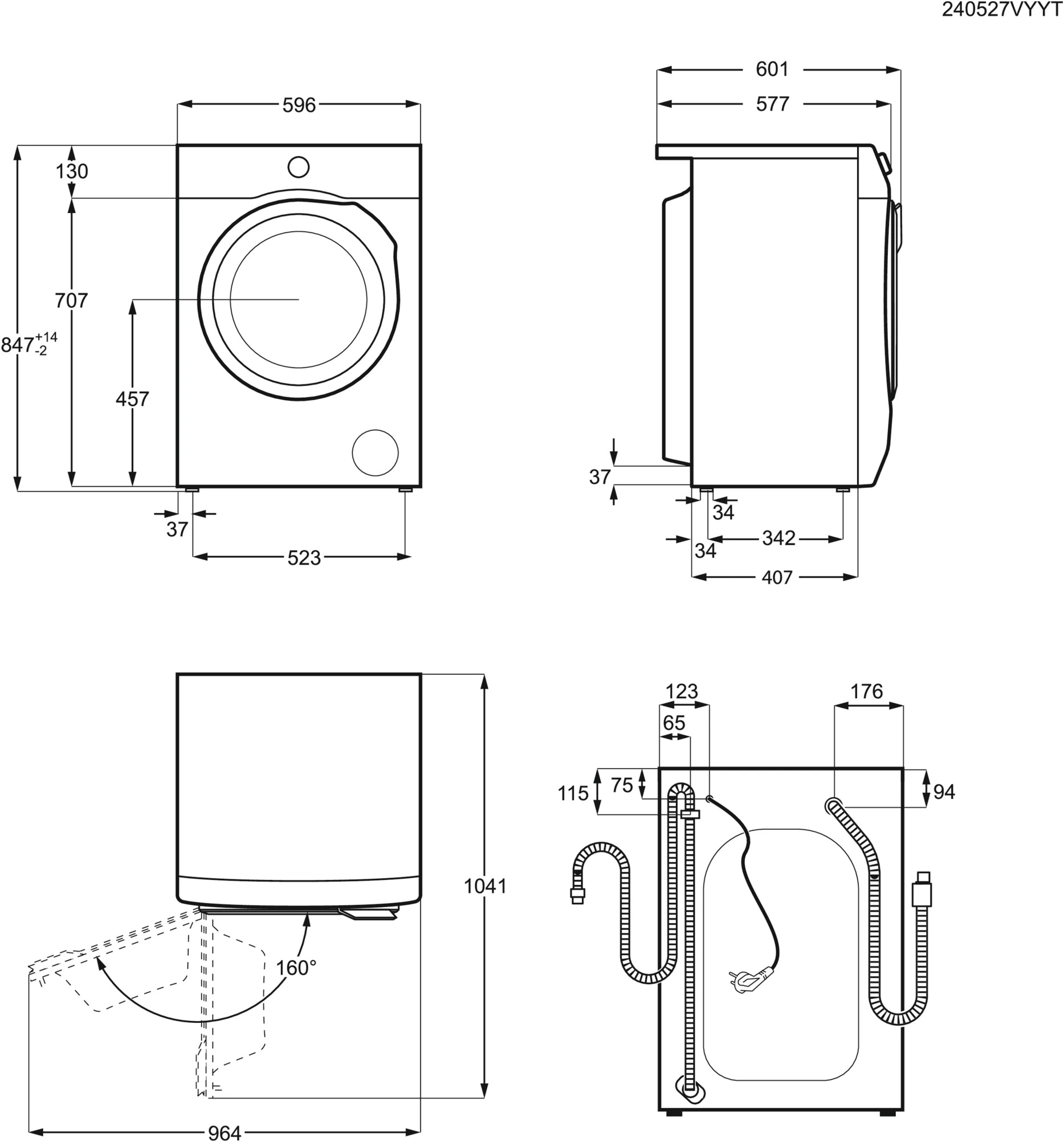 AEG LR7EG70499 - 7000 ProSteam Lavatrice Carica Frontale 9kg