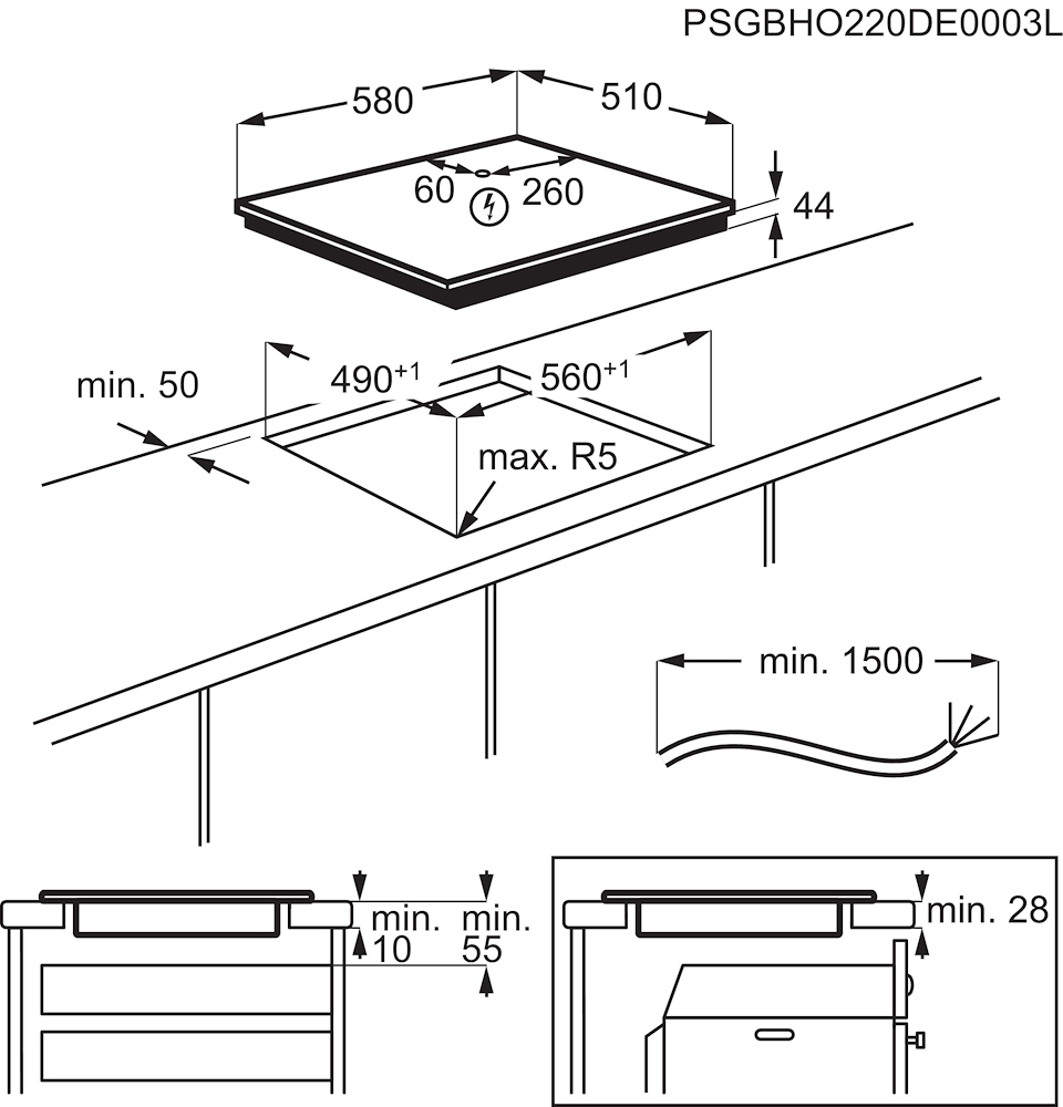 AEG TO64IM0BIB - Induktionskochfeld 60 cm mit DoubleBridge