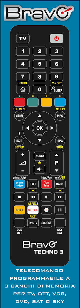 BRAVO TECHNO3 - Telecomando programmabile con 3 memorie