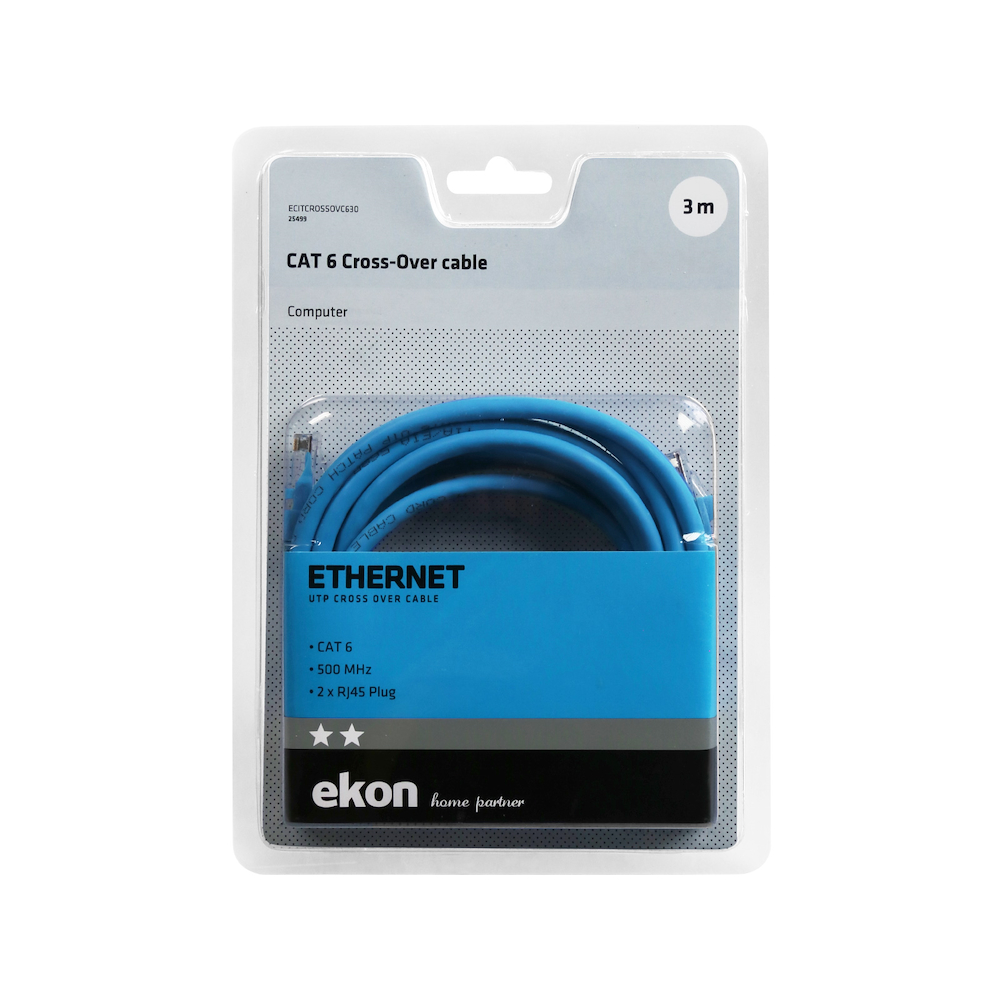EKON ECITCROSSOVC630 - 3 Meter UTP Netzwerkkabel Cat 6 Blau