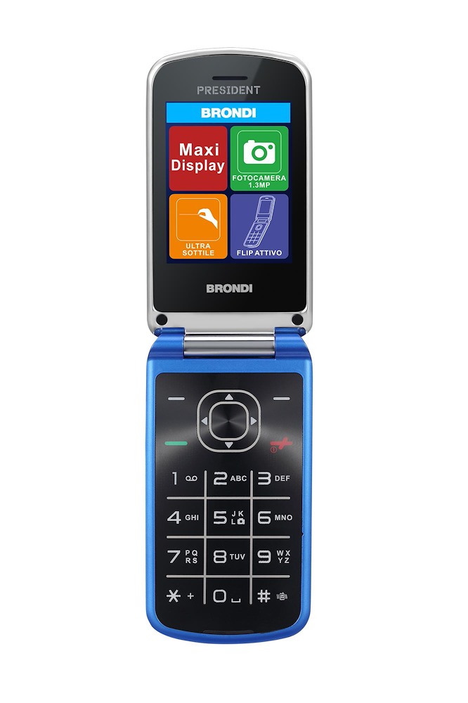 BRONDI PRESIDENTBLUMETAL - Brondi Flip Telefon Blau Metall