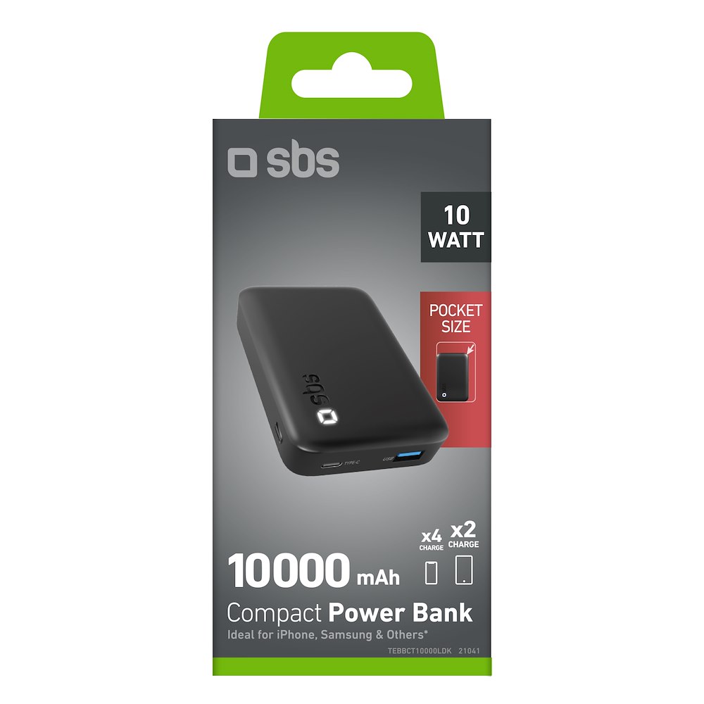 SBS TEBBCT10000LDK - Powerbank 10000mAh con LED