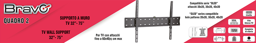 BRAVO 92402633 - Supporto TV 32''- 82'' nero
