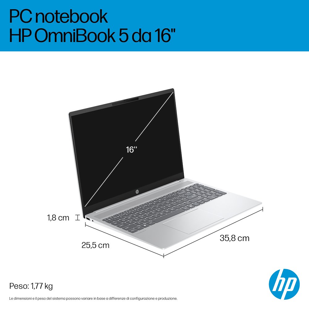 HP D8SQ0EA - OmniBook 16" AI 16GB SSD