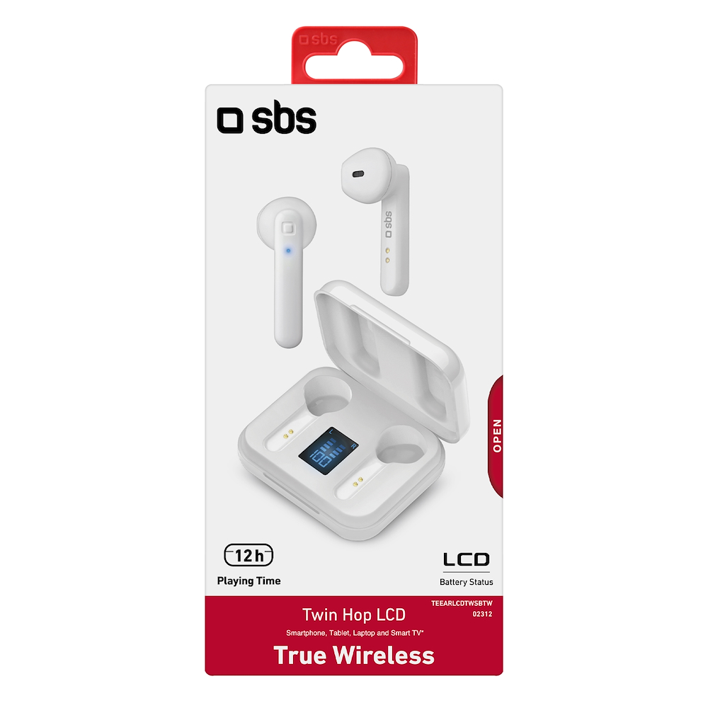SBS TEEARLCDTWSBTW - Twin Hop LCD Kabellose In-Ear-Kopfhörer Weiß
