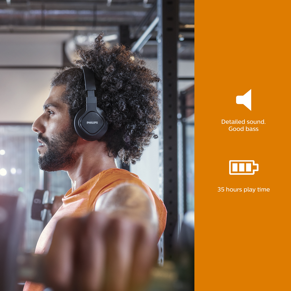 PHILIPS TAA4216BK - Philips Sportkopfhörer kabellos mit 40mm Treiber