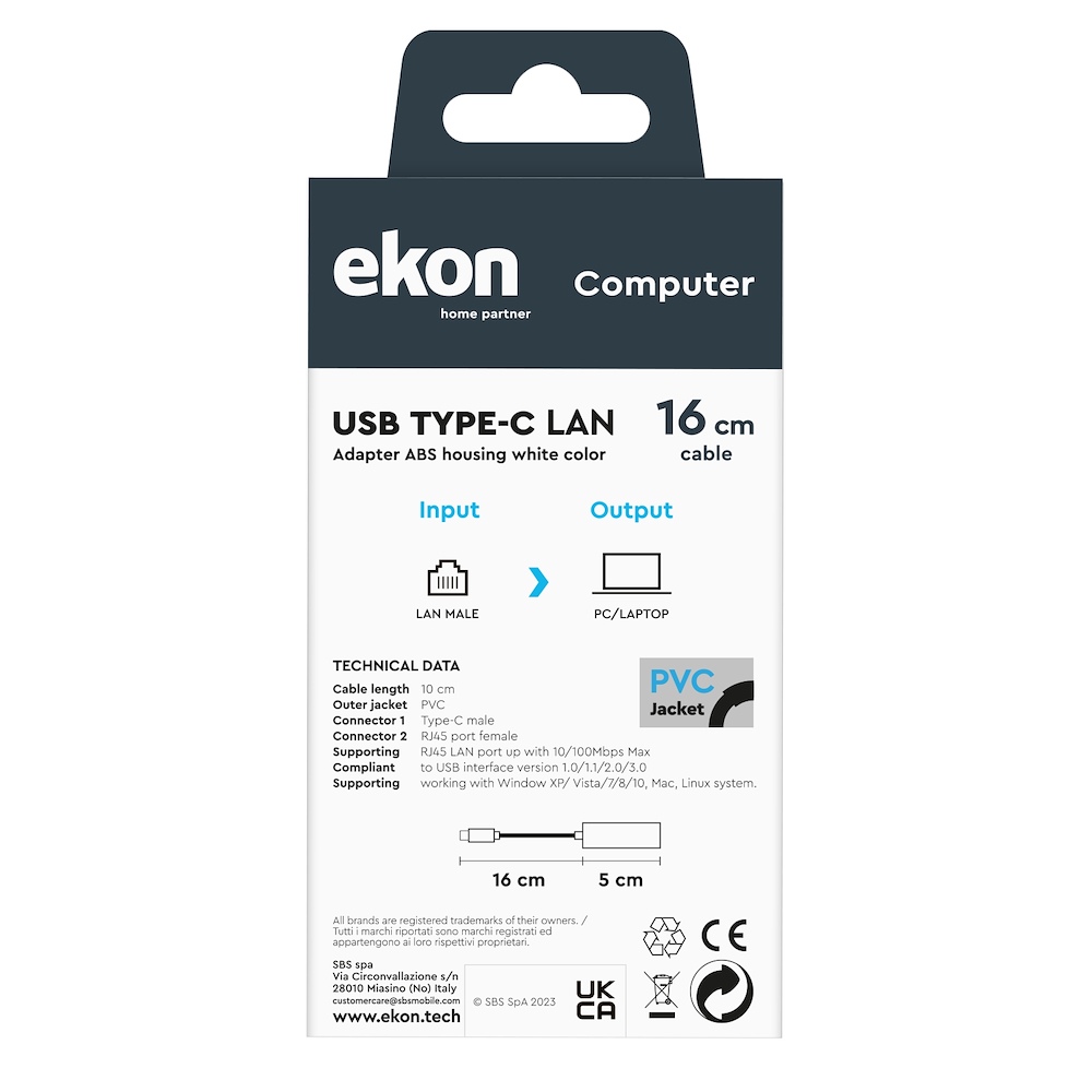 EKON ECITTYCLANMF - USB-C zu LAN Adapter