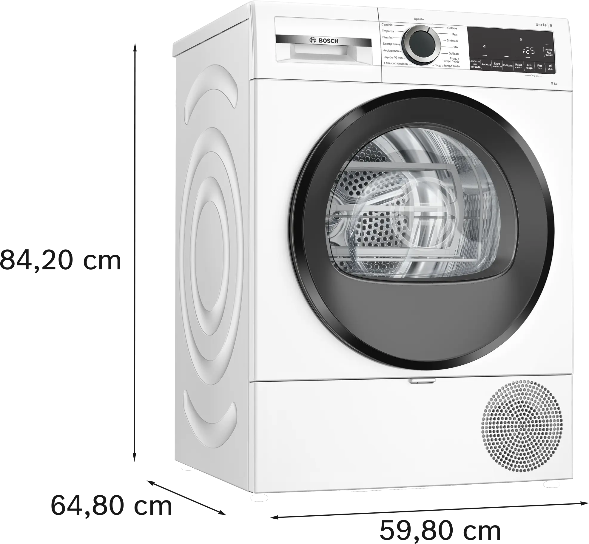 Bosch WQG24201IT - Asciugatrice pompa di calore 9 kg bianco