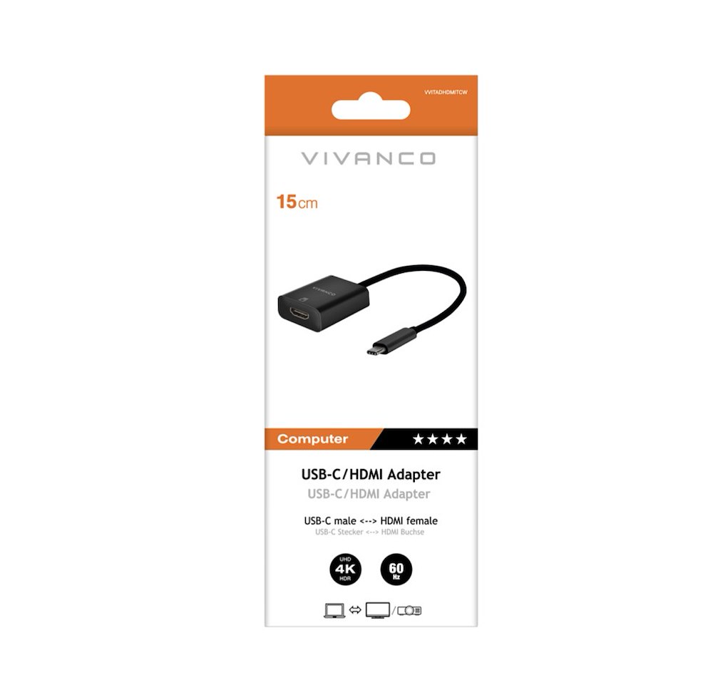 VIVANCO VVITADHDMITCW - Adattatore USB-C a HDMI