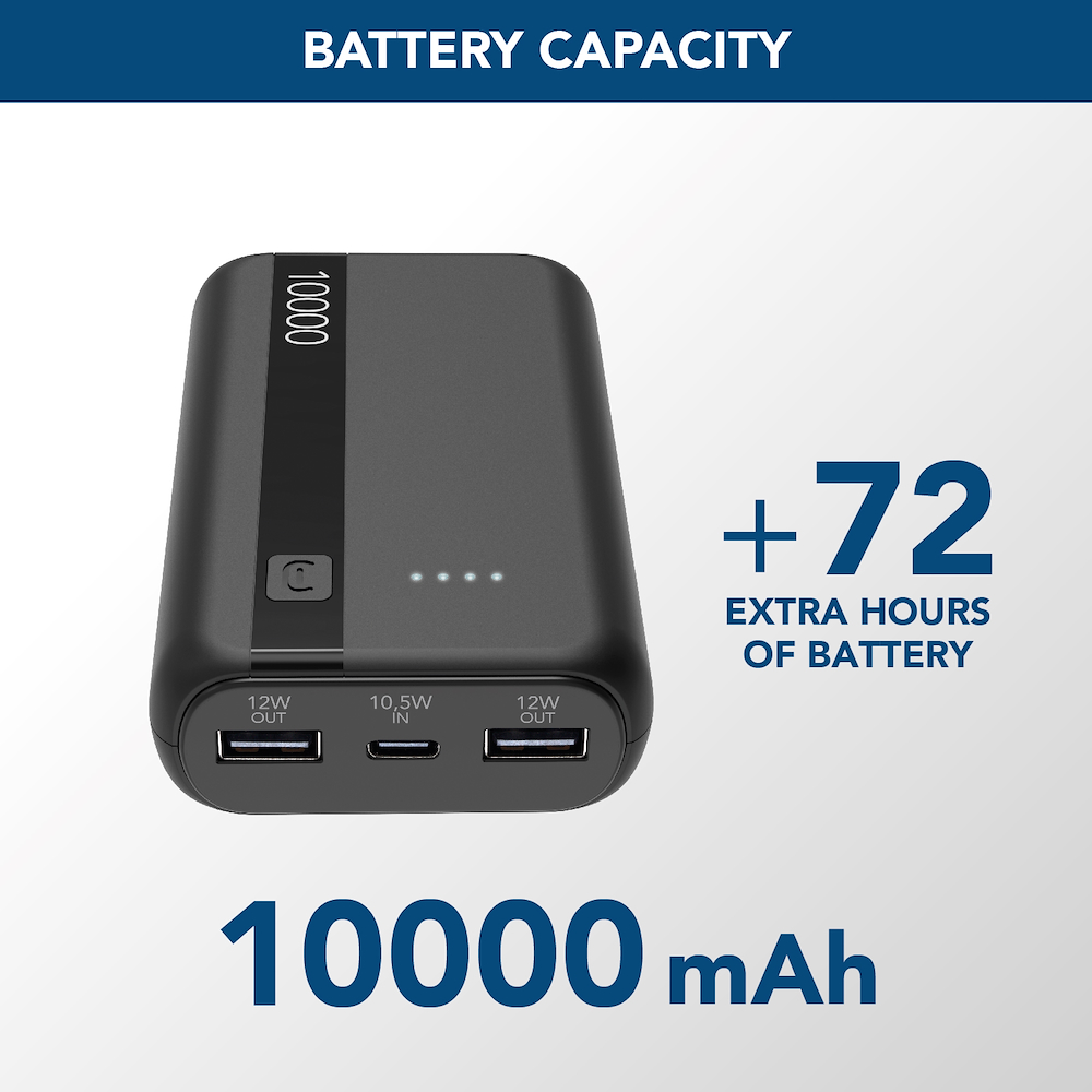 CELLULAR LINE PBENTRY10000K - Power Bank 10000mAh USB-C Nero