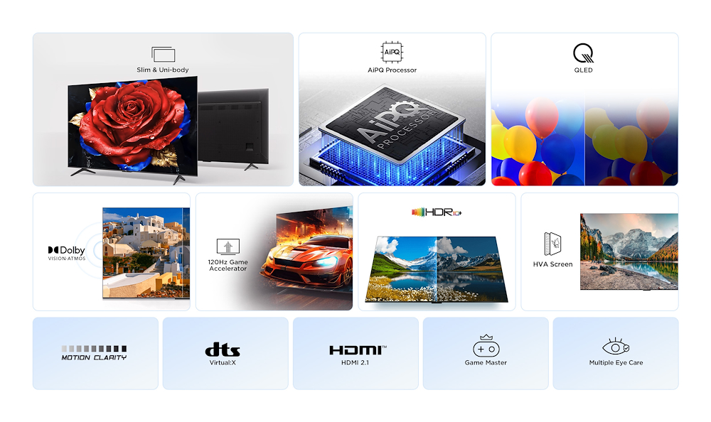 TCL 75P79K - TV QLED  75" 4K con Dolby Atmos