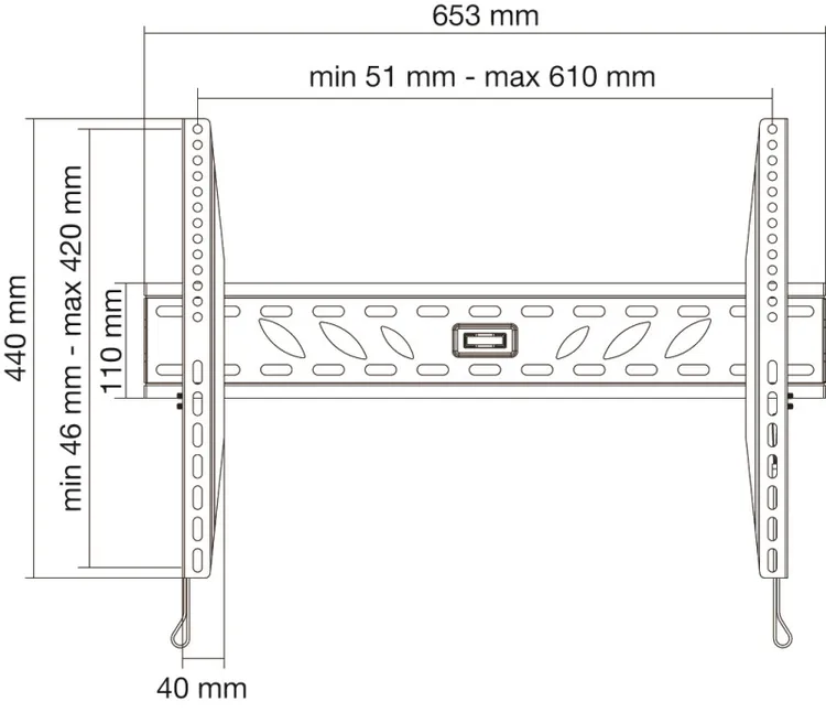 MUNARI SP362 - SP362 – Feste TV-Wandhalterung für Fernseher von 32 bis 65 Zoll (bis zu 50 kg)