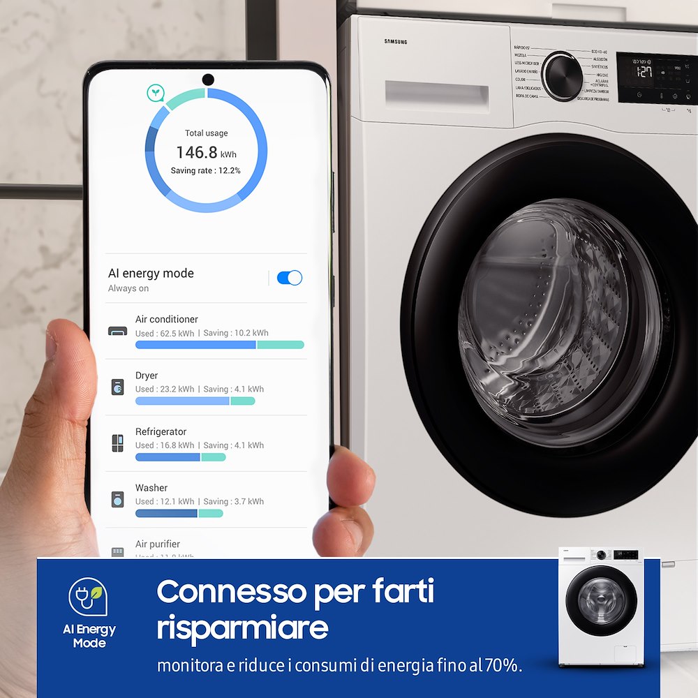 SAMSUNG WW90CGC04DAEET - Lavatrice 9 Kg WiFi Vapore
