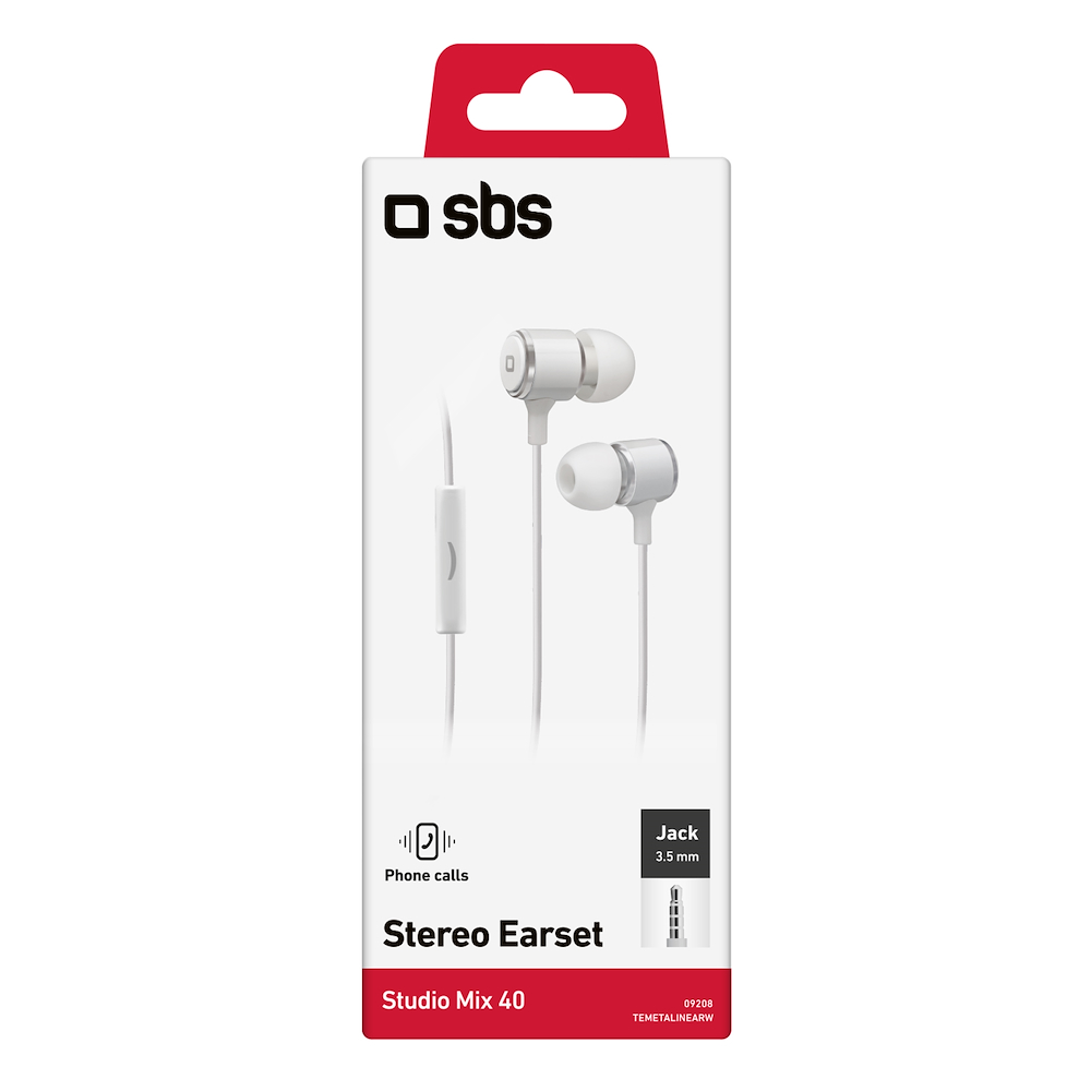 SBS TEMETALINEARW - Auricolari stereo in-ear con microfono