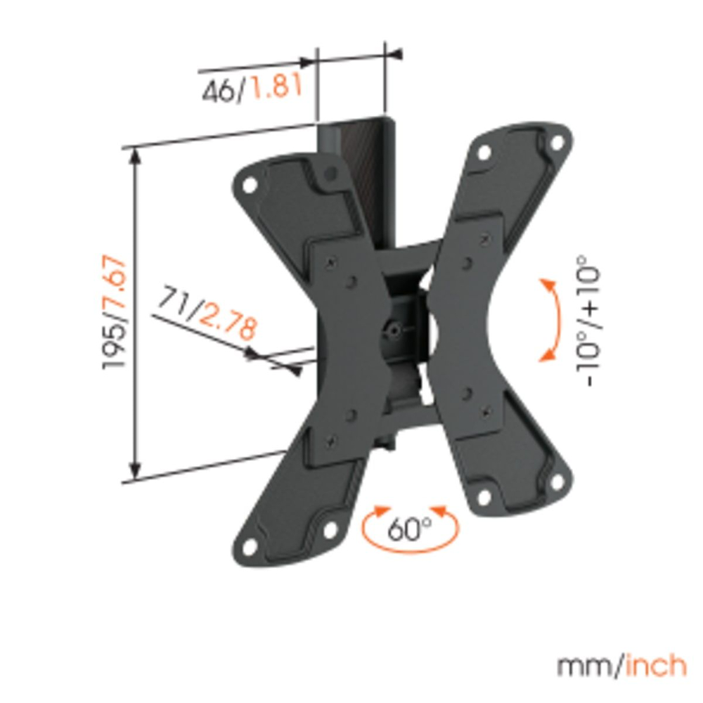 VOGEL'S WALL1120NERO - WALL 1120 Supporto TV a parete orientabile