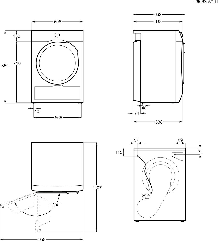 ELECTROLUX EW6H1ZBG8C - Asciugatrice 8Kg