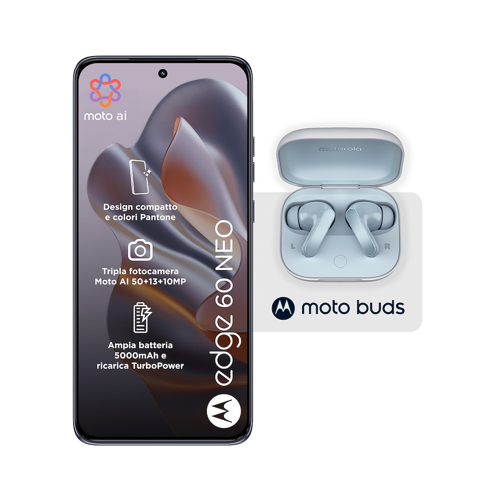 MOTOROLA EDGE60NEOGRISAILLEPIUMOTOBUDS - Smartphone grigio con Moto Buds