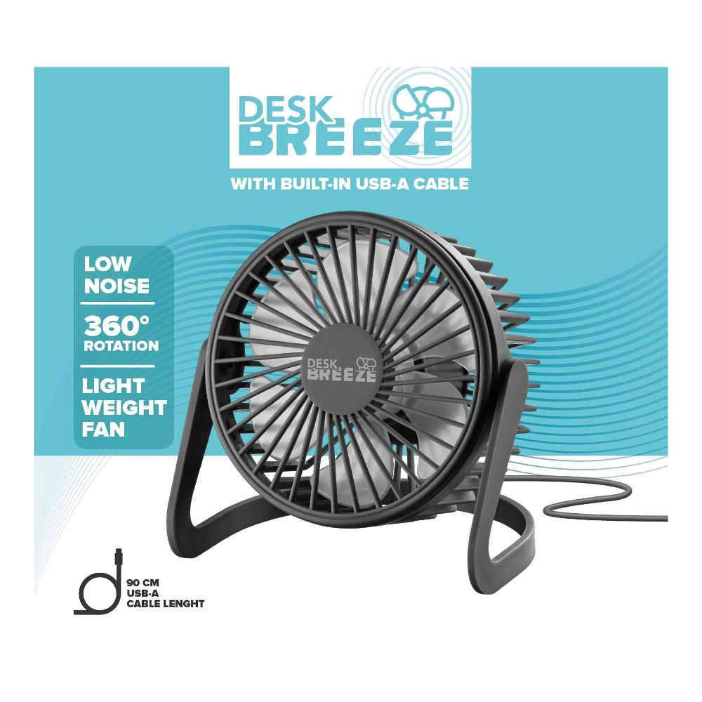 CELLULAR LINE DESKBREEZEK - Ventilatore da tavolo USB nero