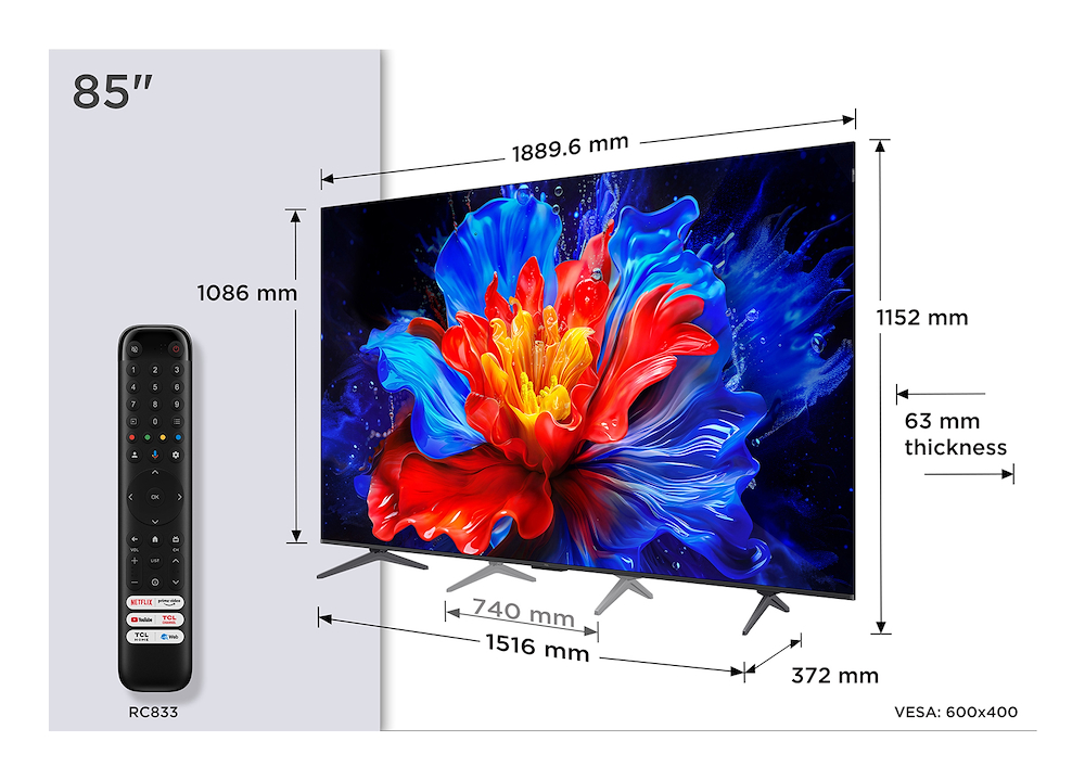TCL 85P89K - 85" QLED 4K TV mit Dolby Atmos
