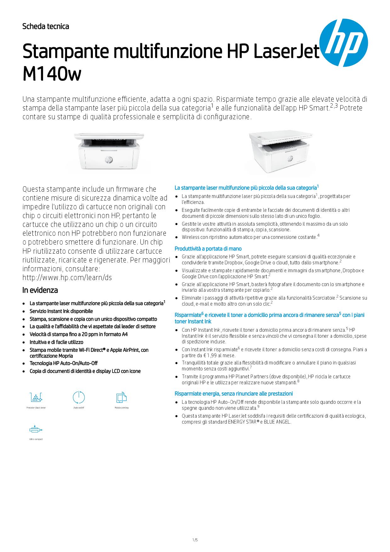 HP 7MD72F - LaserJet M140w Multifunktionsdrucker