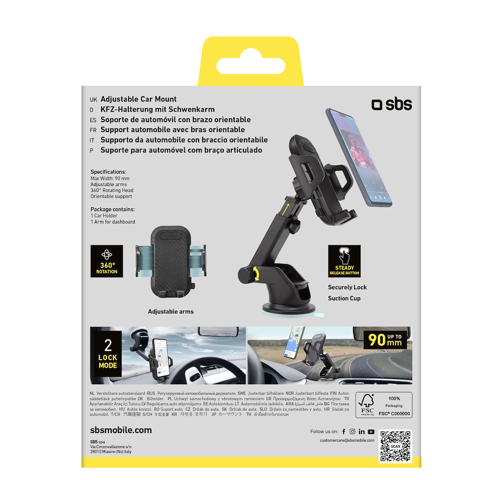 SBS TEHWSUPWIND - Supporto per Parabrezza con Ventosa